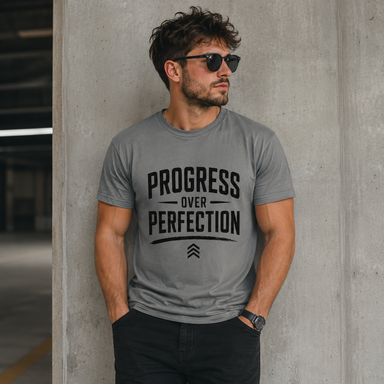 Progress Over Perfection T-Shirt — Motivational Gym & Self-Improvement Tee