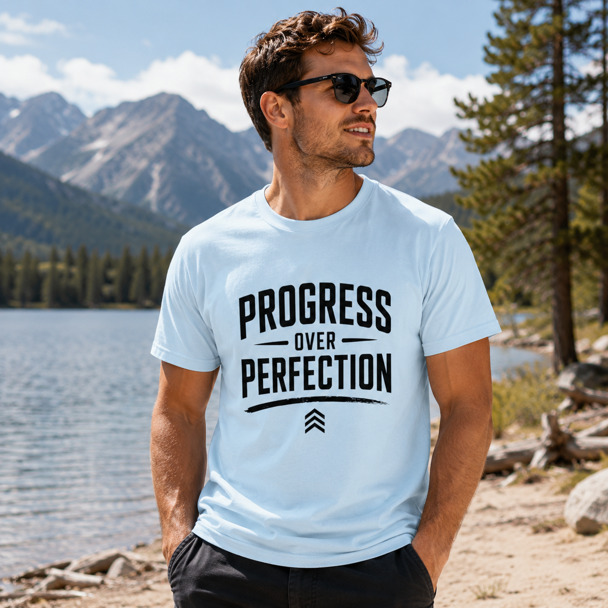Progress Over Perfection T-Shirt — Motivational Gym & Self-Improvement Tee