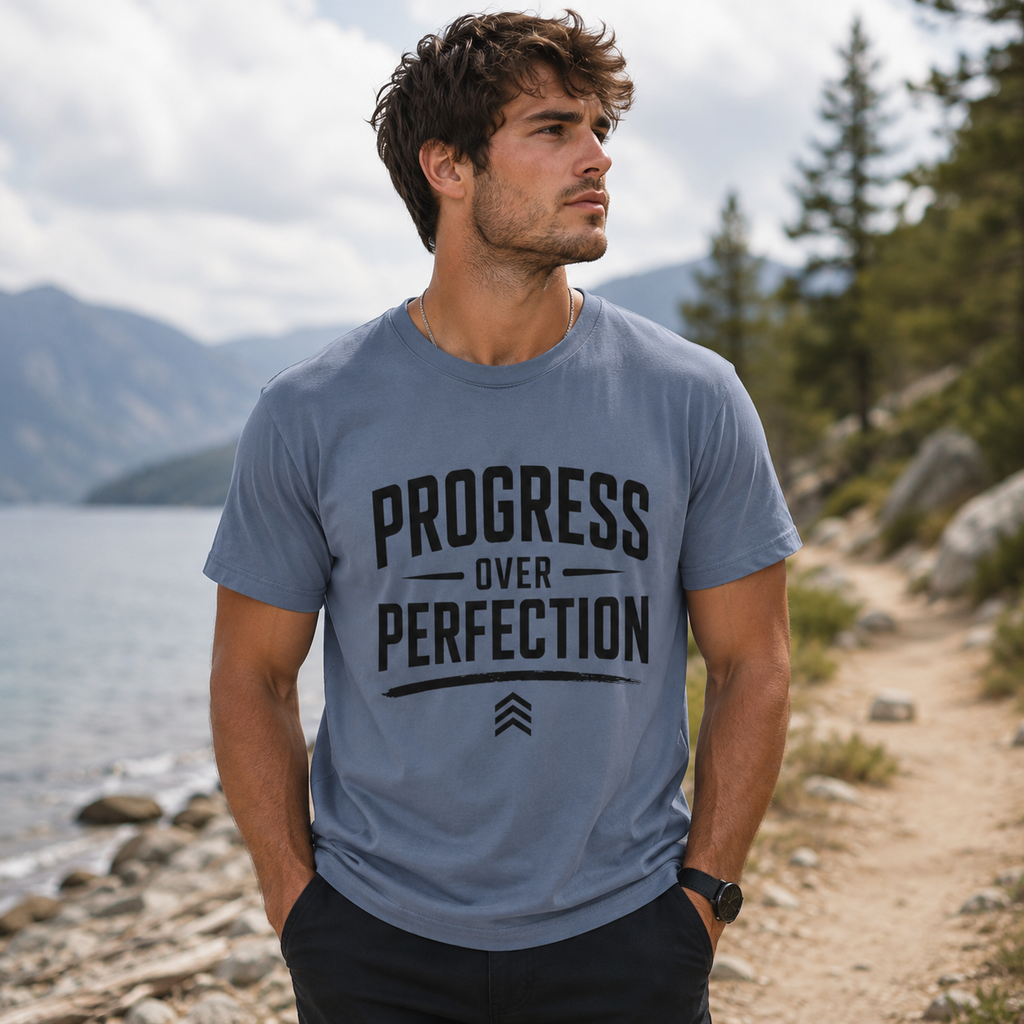 Progress Over Perfection T-Shirt — Motivational Gym & Self-Improvement Tee