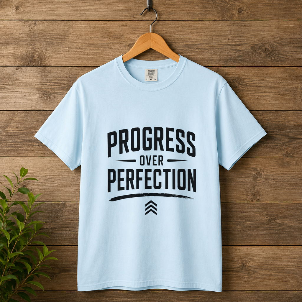 Progress Over Perfection T-Shirt — Motivational Gym & Self-Improvement Tee