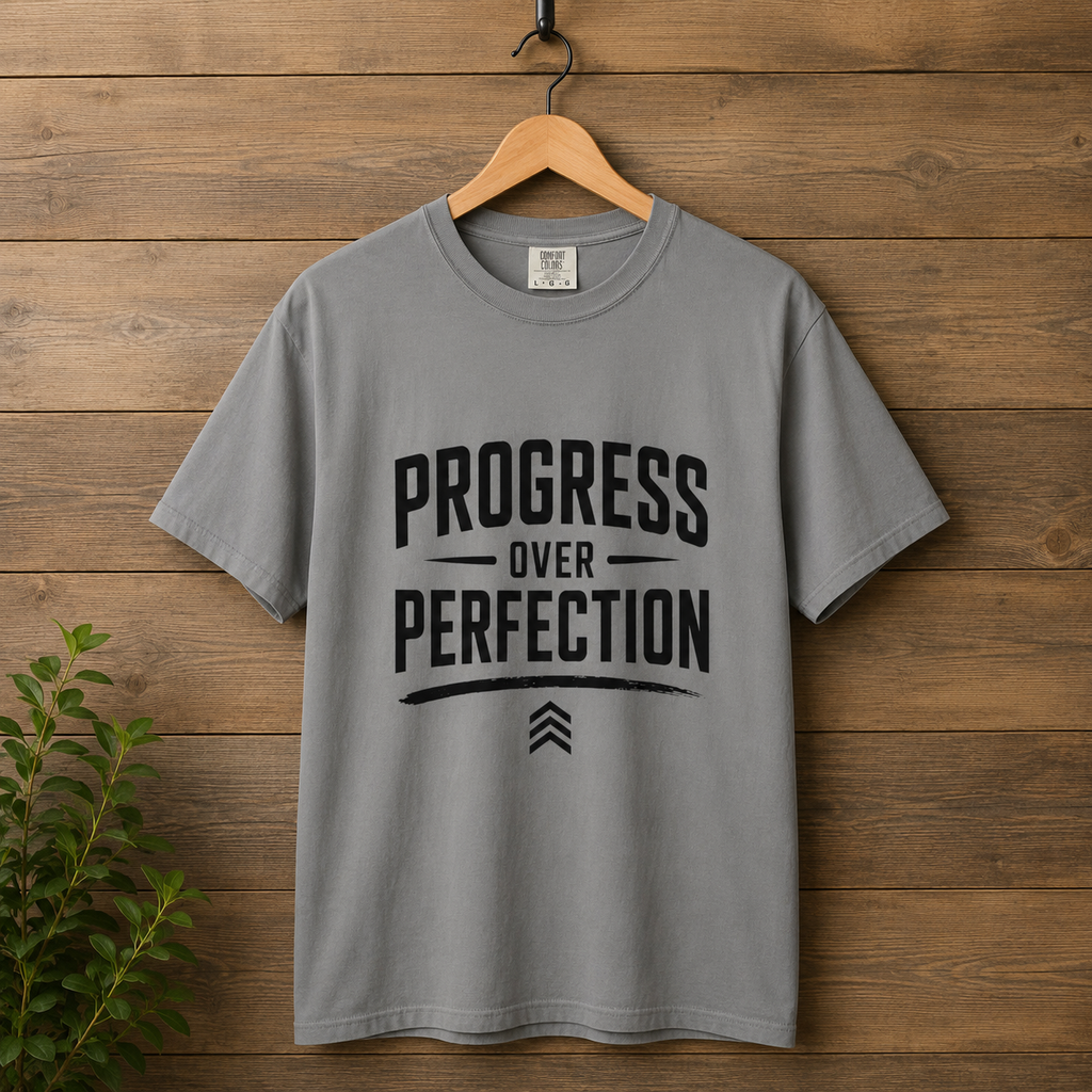 Progress Over Perfection T-Shirt — Motivational Gym & Self-Improvement Tee