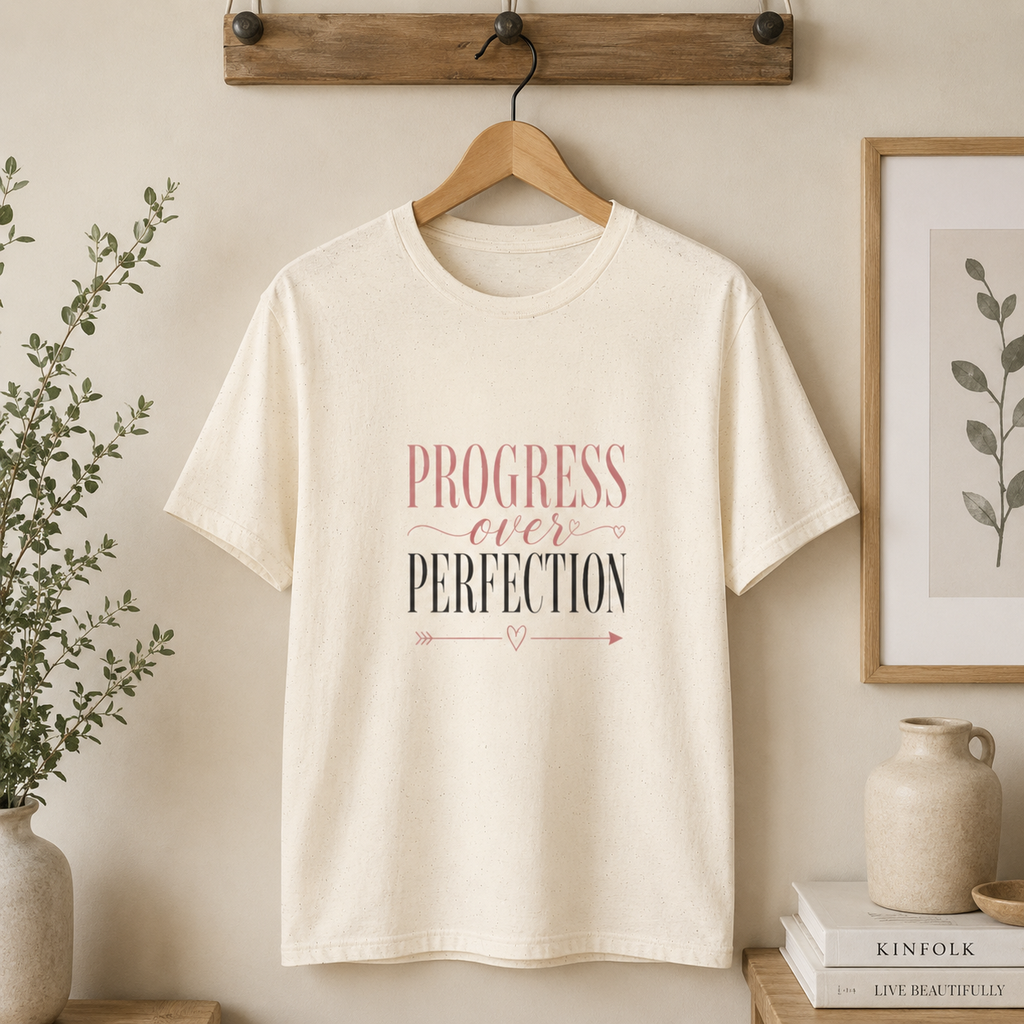 Progress Over Perfection T-Shirt — Inspirational Self-Love Tee