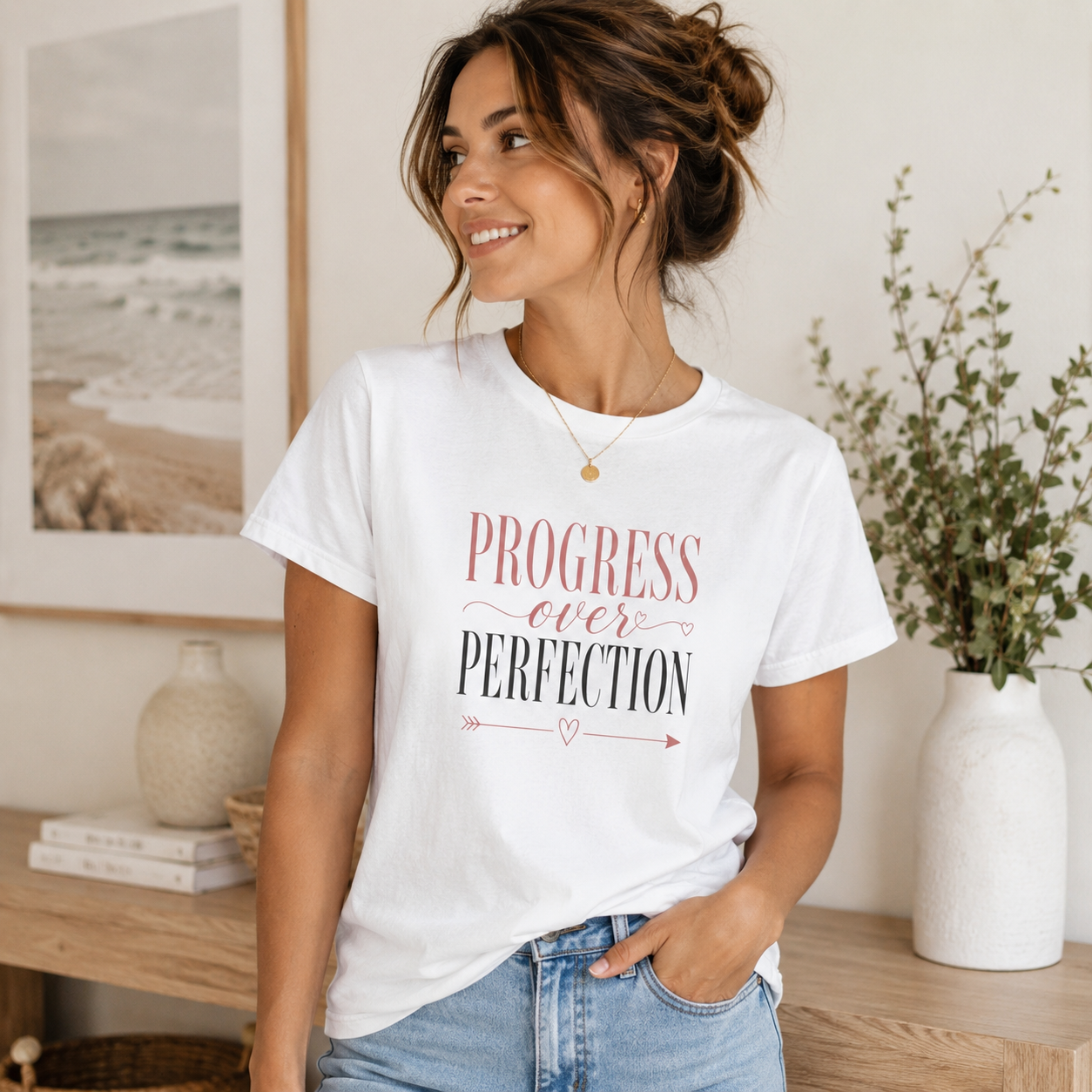 Progress Over Perfection T-Shirt — Inspirational Self-Love Tee