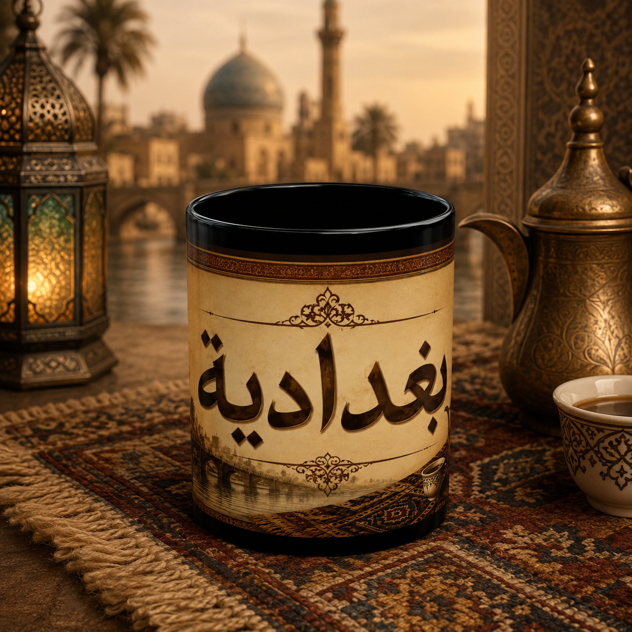 Baghdadi Coffee Mug — Arabic Vintage Baghdad Tea Scene (11oz/15oz)