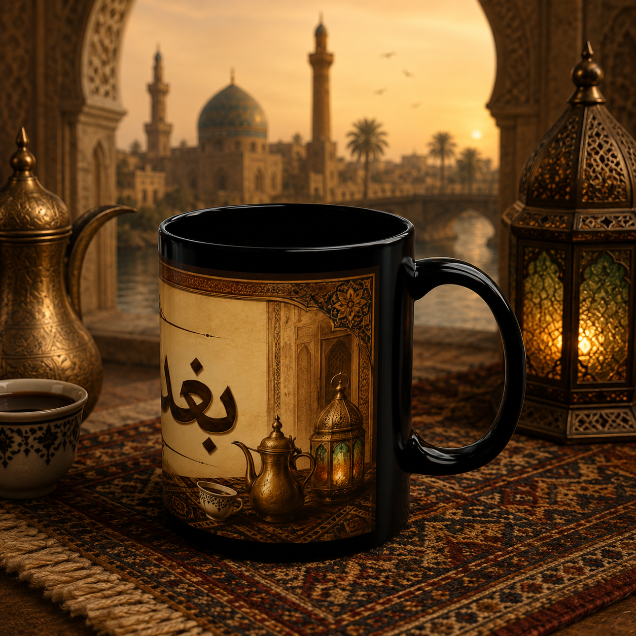 Baghdadi Coffee Mug — Arabic Vintage Baghdad Tea Scene (11oz/15oz)