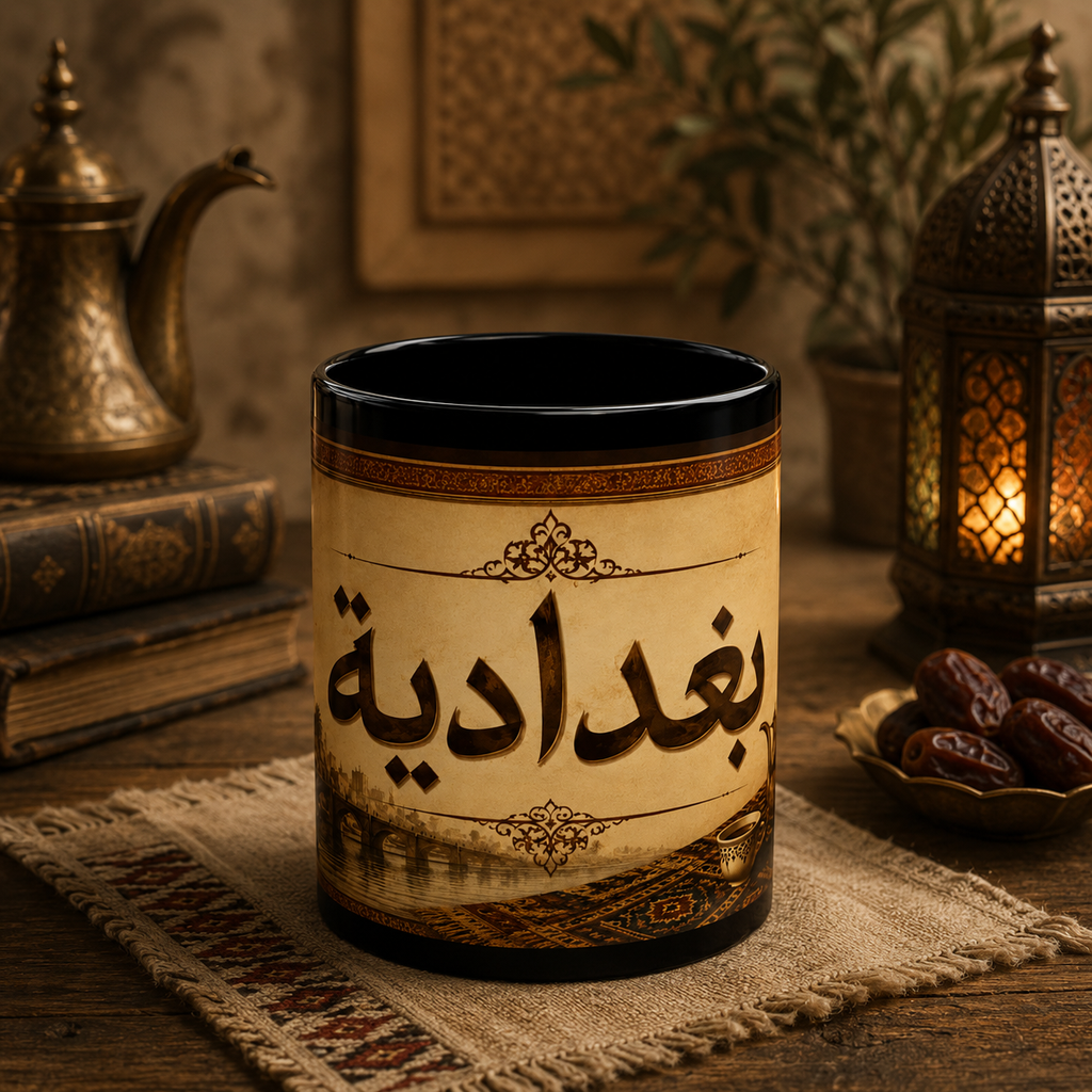Baghdadi Coffee Mug — Arabic Vintage Baghdad Tea Scene (11oz/15oz)