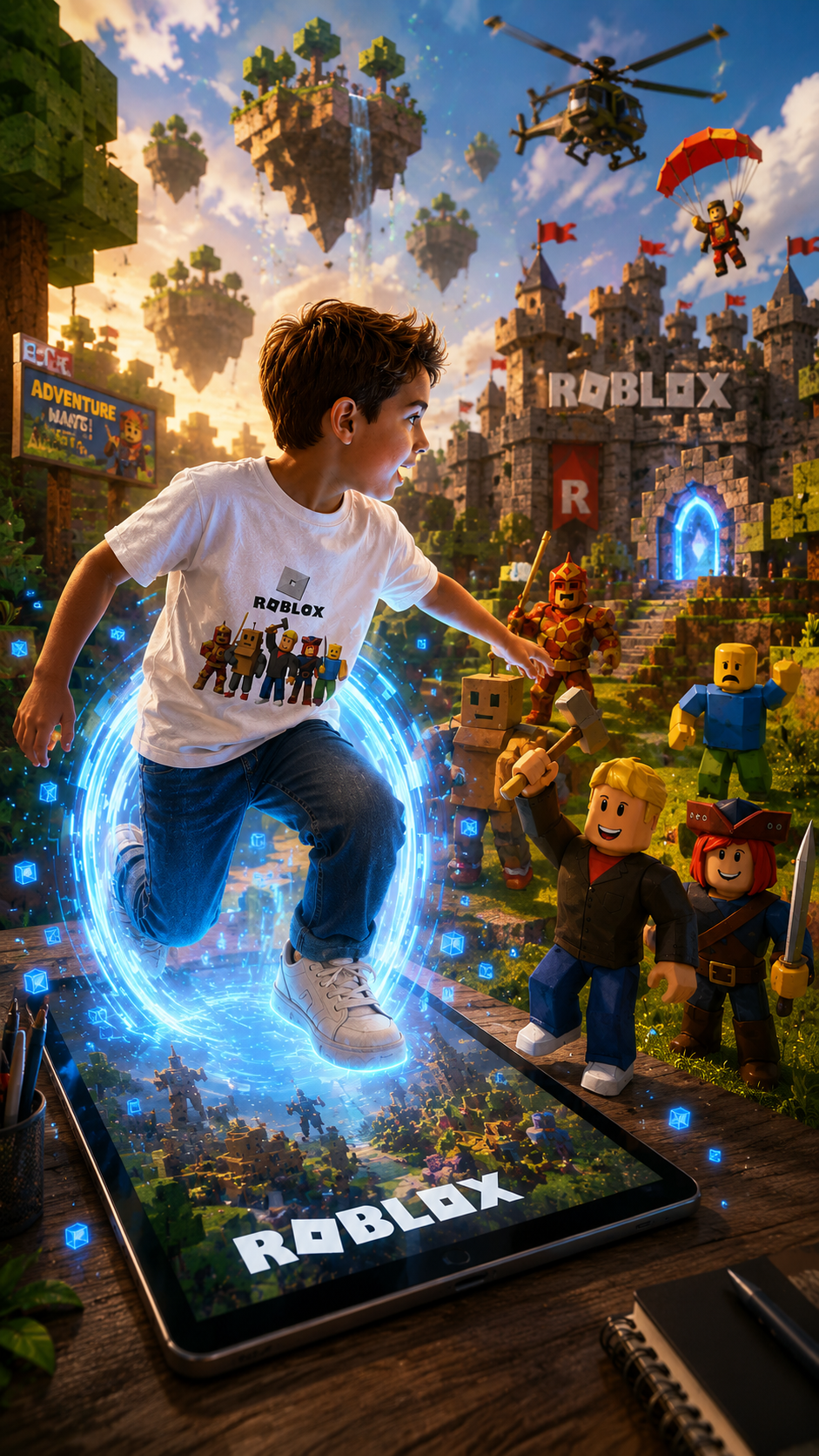 Roblox Kids Tee — Cute Block Character Game Shirt for Boys & Girls
