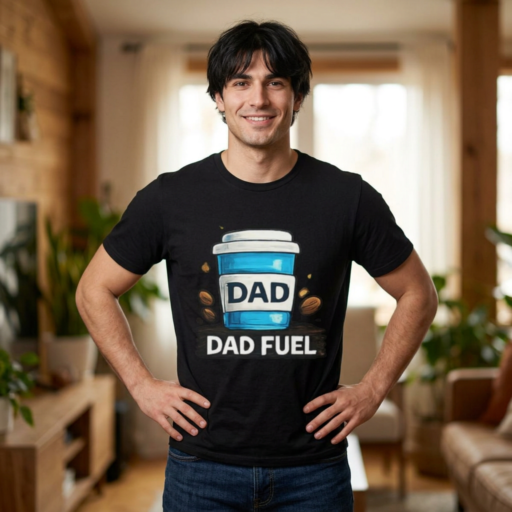 Dad Fuel T-Shirt — Coffee Cup Graphic Tee for Dads