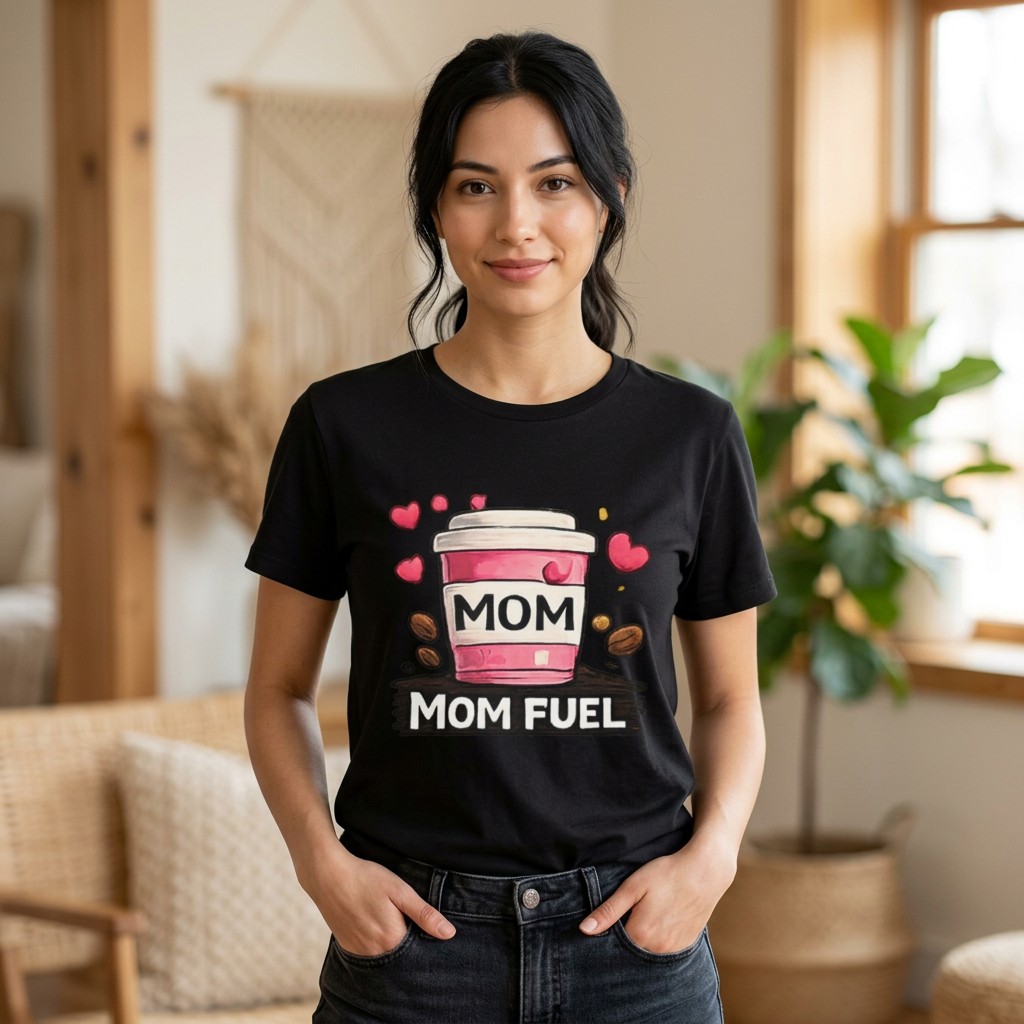 Mom Fuel T-Shirt — Cute Coffee Cup Mother's Day Tee