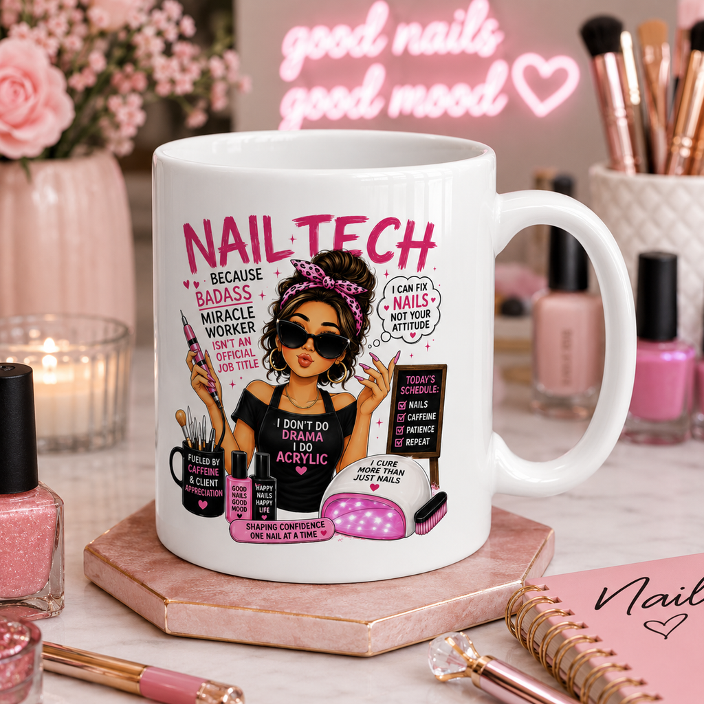 Nail Tech Mug — Funny Nail Technician Ceramic Coffee Cup