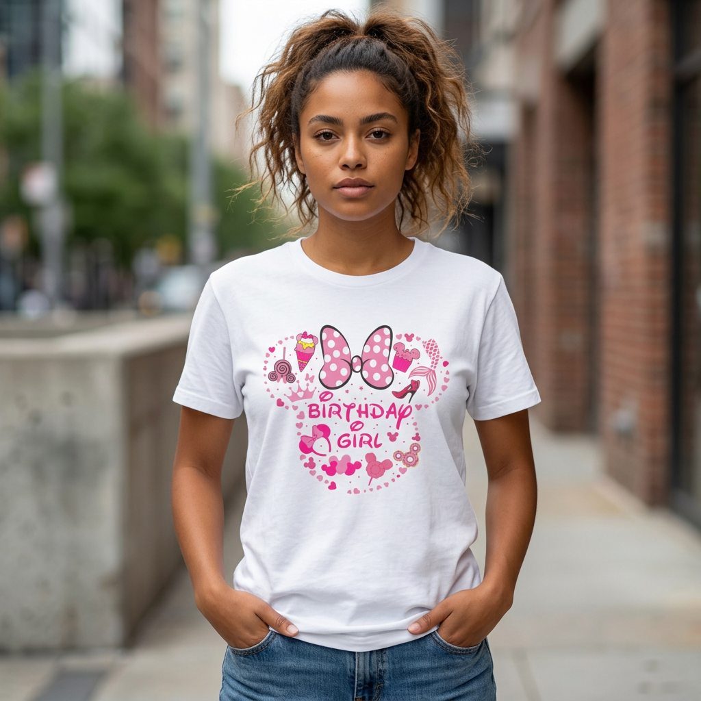 Birthday Girl T-Shirt — Pink Minnie Mouse Inspired Tee