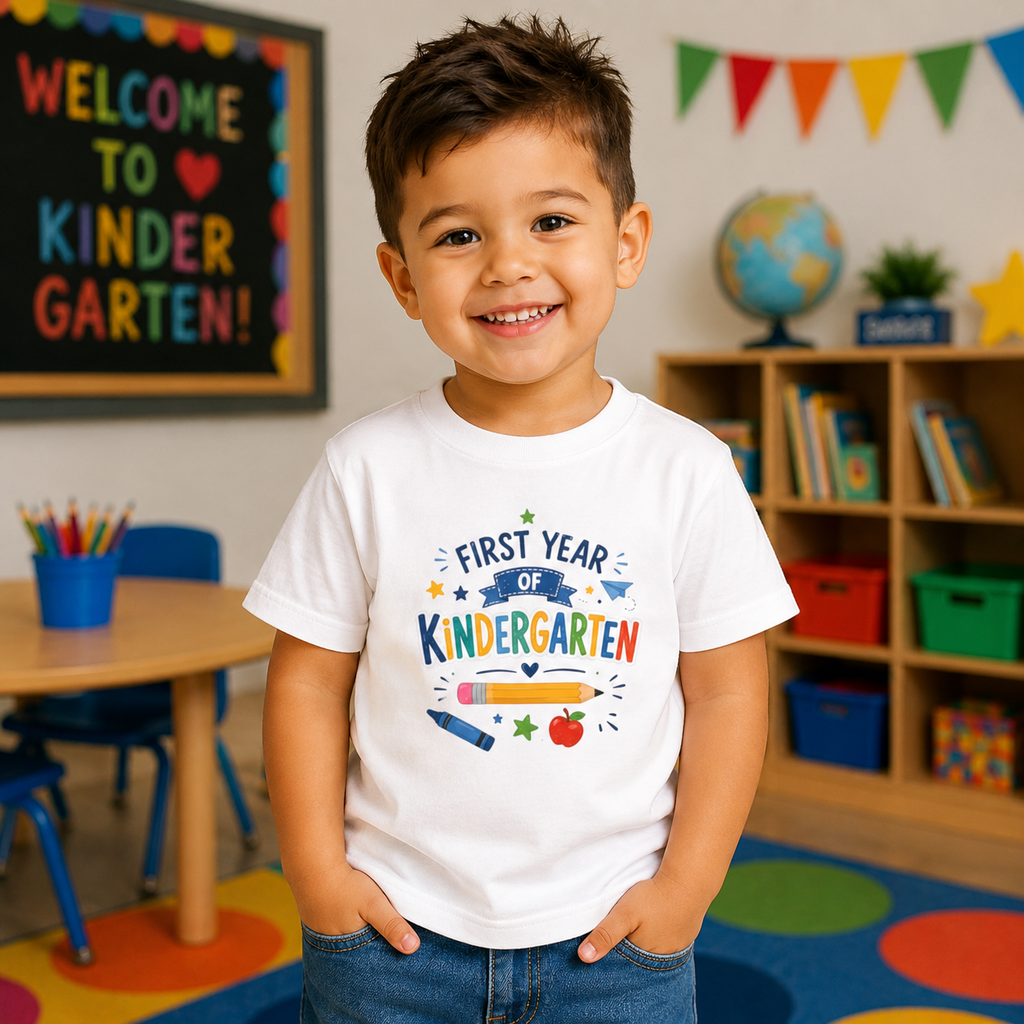 First Year of Kindergarten Toddler T-Shirt — Back to School Kids Tee