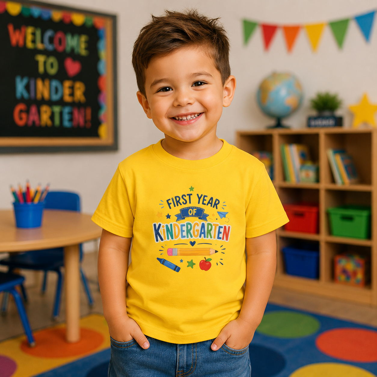 First Year of Kindergarten Toddler T-Shirt — Back to School Kids Tee