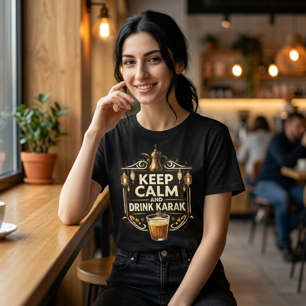 T-Shirt — Keep Calm and Drink Karak Vintage Tea Design