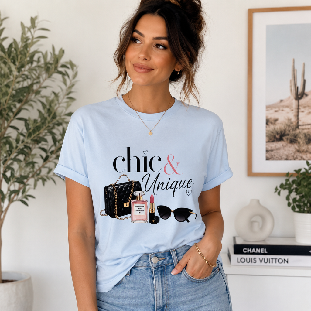 Chic & Unique Graphic Tee — Fashionable Accessories Print