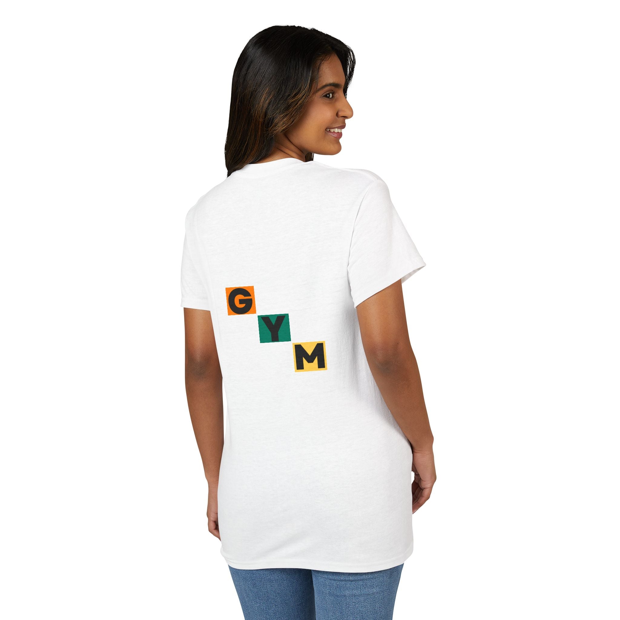 Gym Blocks Graphic T-Shirt — Retro Fitness Silhouette Tee