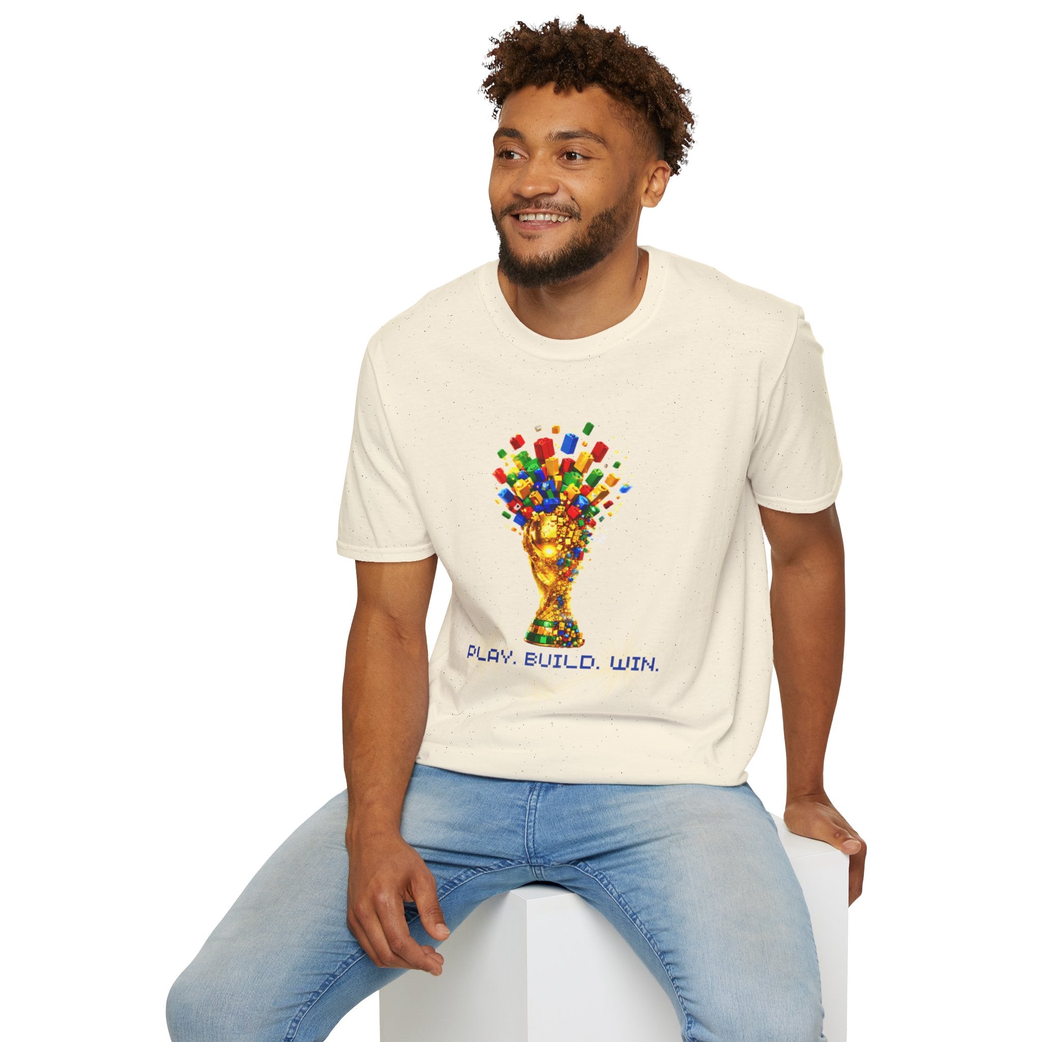 T-Shirt — Play. Build. Win. LEGO Trophy Graphic Tee