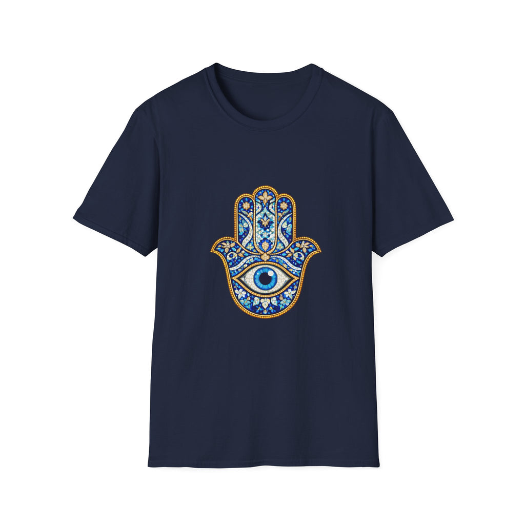 Hamsa Hand T-Shirt with Evil Eye Design - Protective Boho Graphic Tee