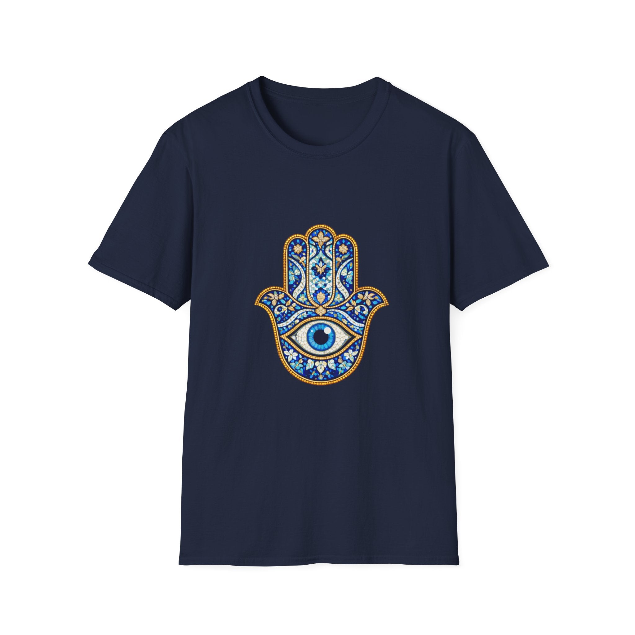 Hamsa Hand T-Shirt with Evil Eye Design - Protective Boho Graphic Tee
