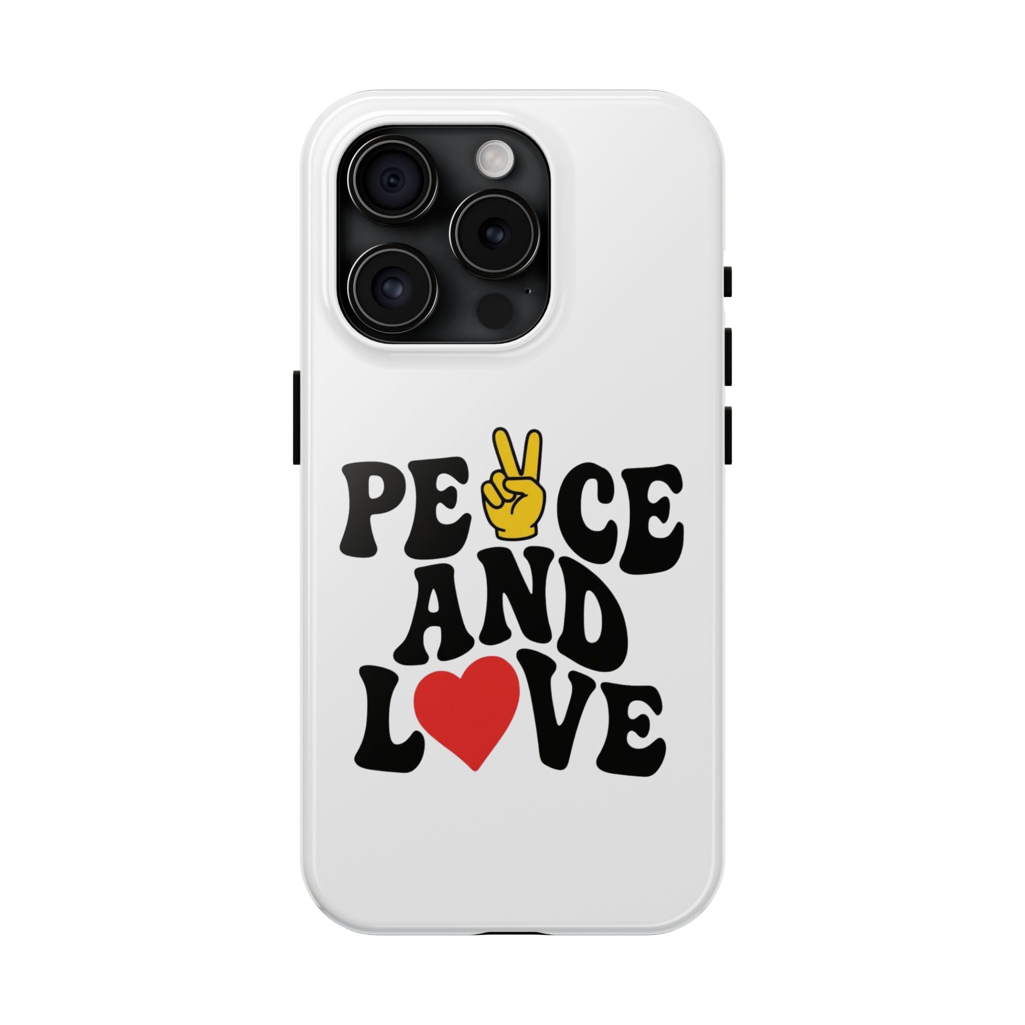 Peace and Love Tough Phone Case — Retro Peace Sign & Heart Protective Cover