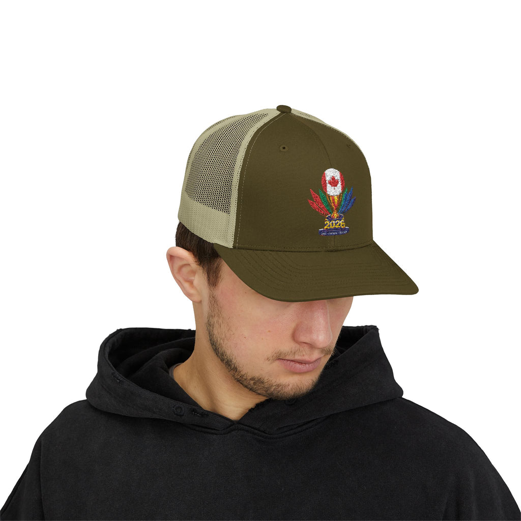 Embroidered Colorful Trophy Trucker Cap - Snapback Mesh Hat