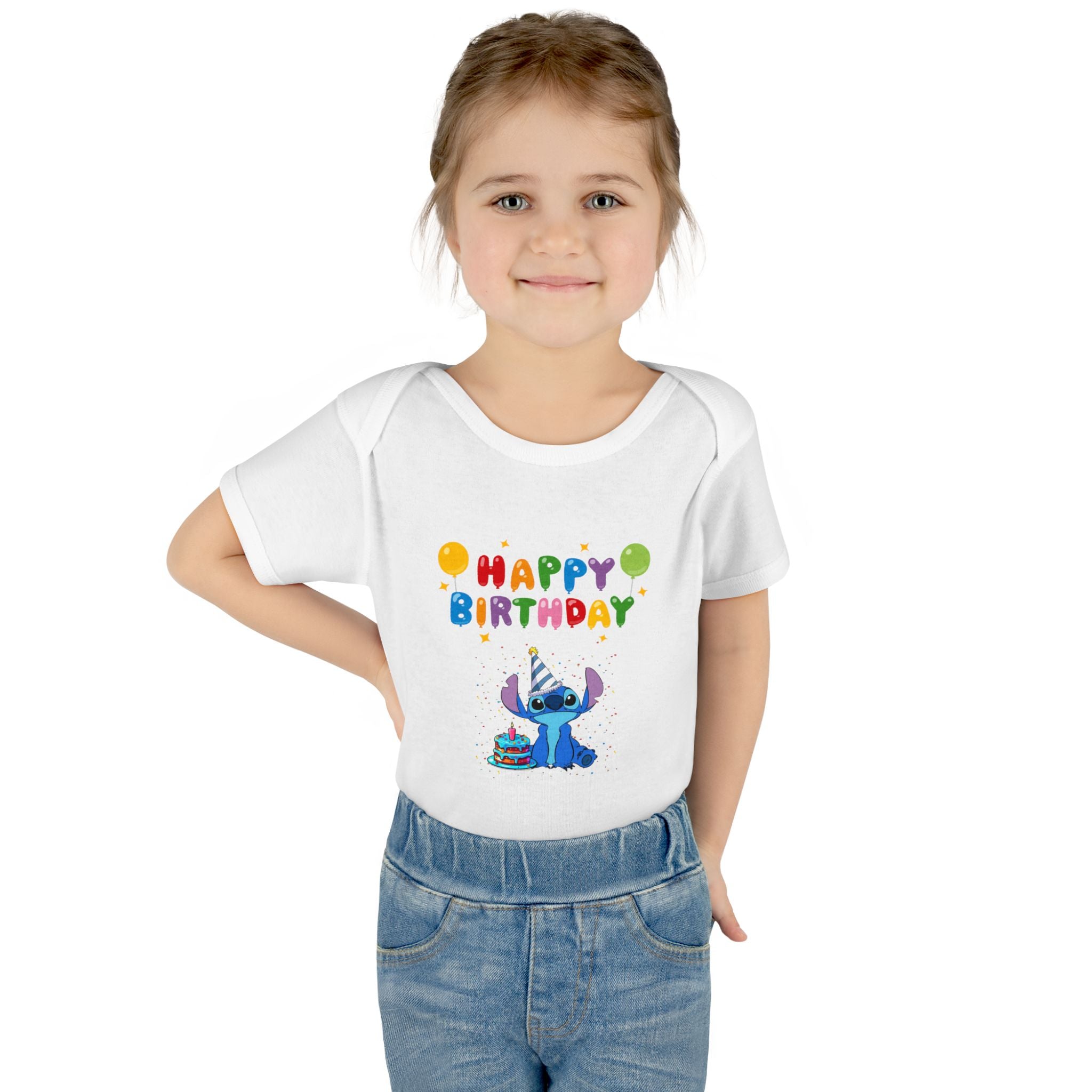 Stiche birthday Infant Baby Rib Bodysuit
