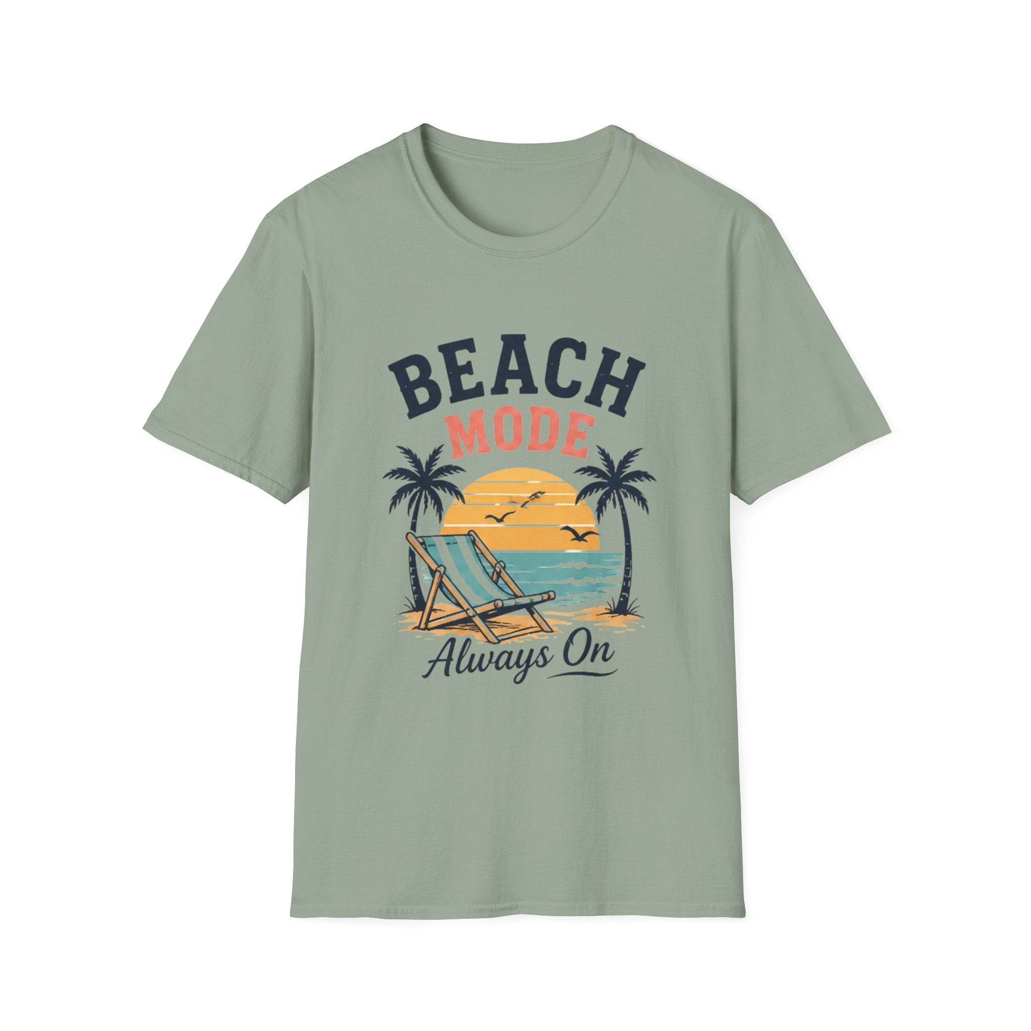 Beach Mode unisex T-Shirt — "Always On" Vintage Sunset Beach Graphic