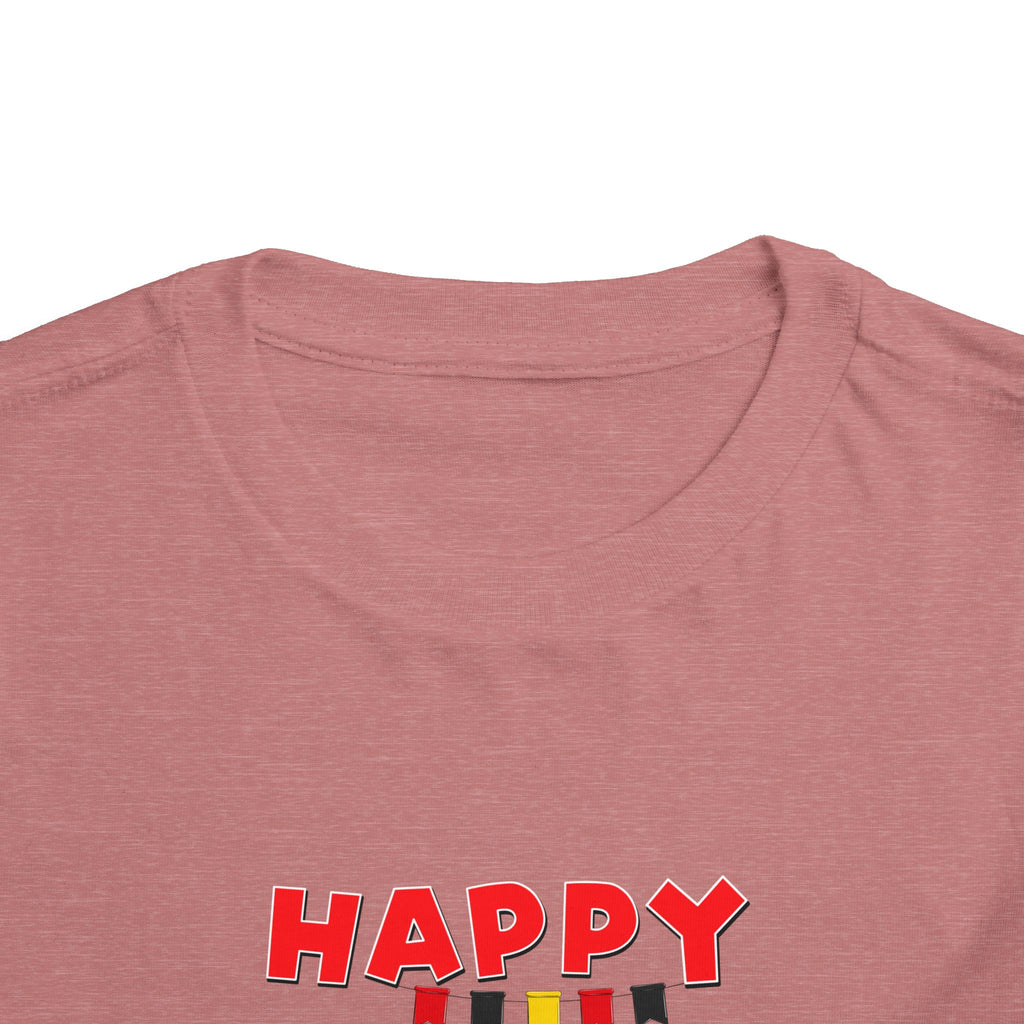 Toddler Tee — 'Happy Birthday' Balloon Party Shirt (Mickey-Style Colors)