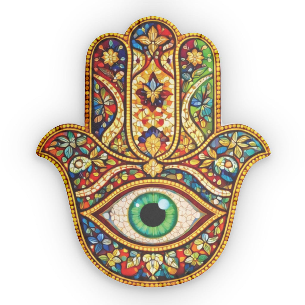 Hamsa Eye Shaped Pillow – Colorful Protective Hand Accent Cushion
