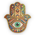 Hamsa Eye Shaped Pillow – Colorful Protective Hand Accent Cushion