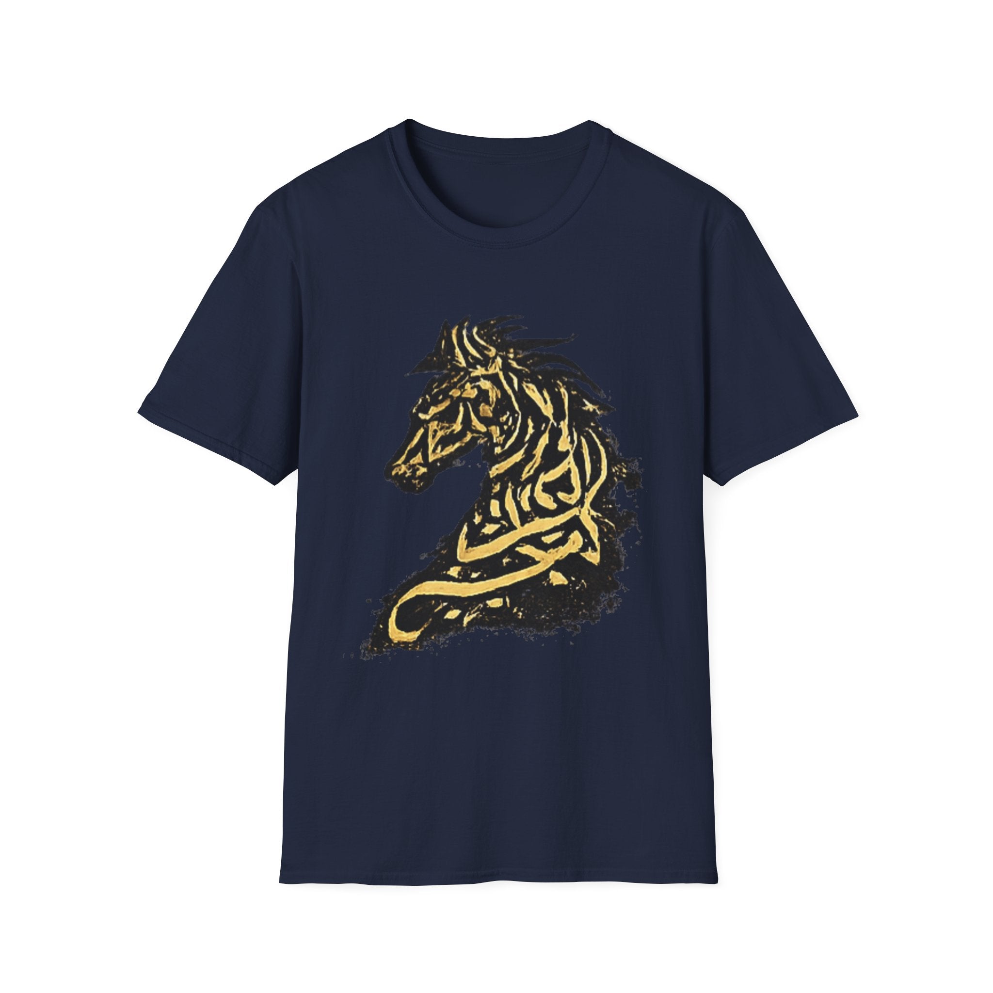 Tribal Gold Horse T-Shirt — Stylized Celtic Stallion Tee
