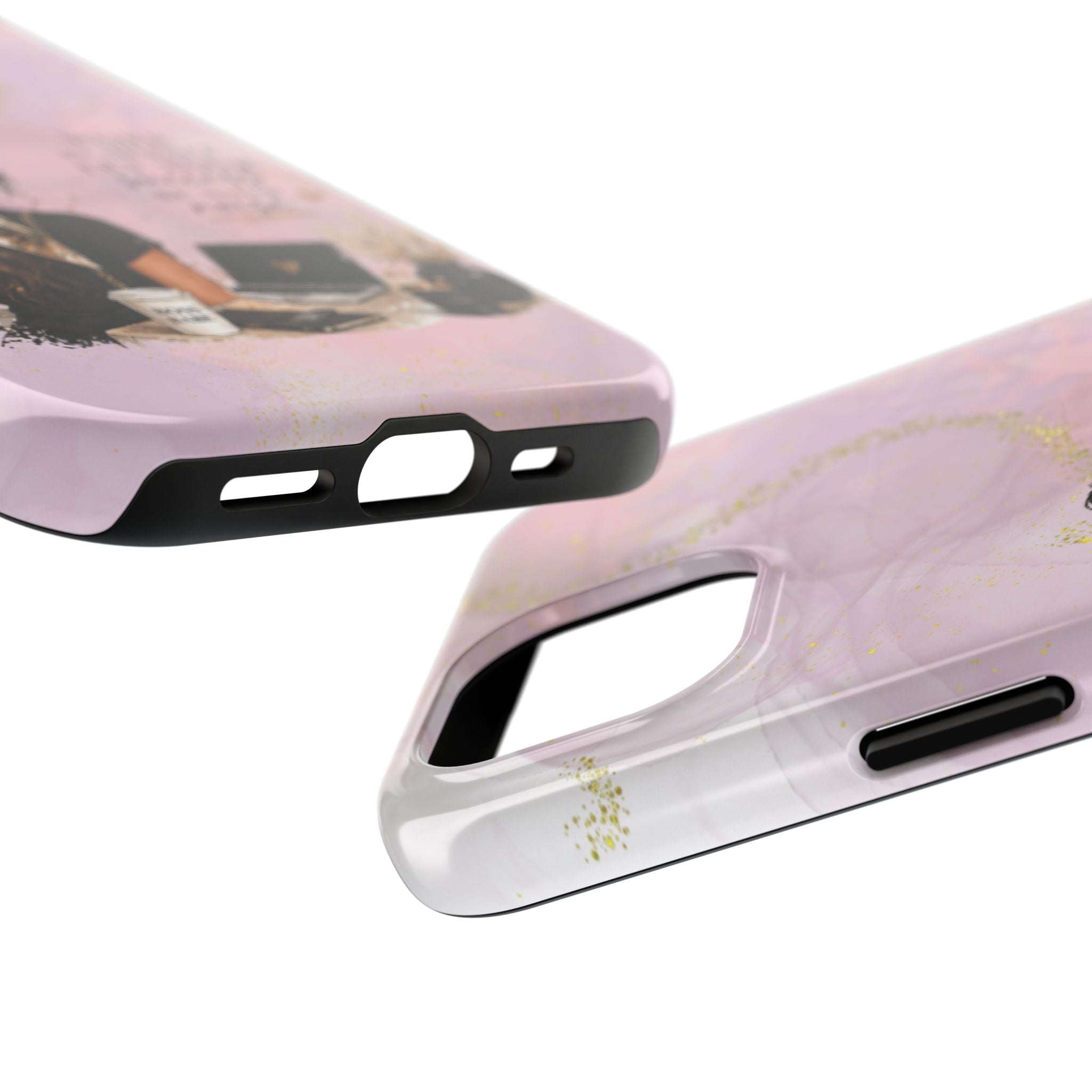 Inspirational Pink Work Desk Phone Case — "Work in Silence, Let Your Success Be Your Noise"