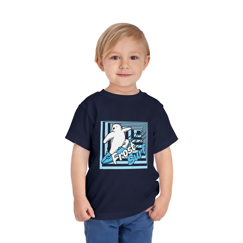Frost Surf Polar Bear Toddler Tee — Cute Surfing Arctic Graphic Shirt