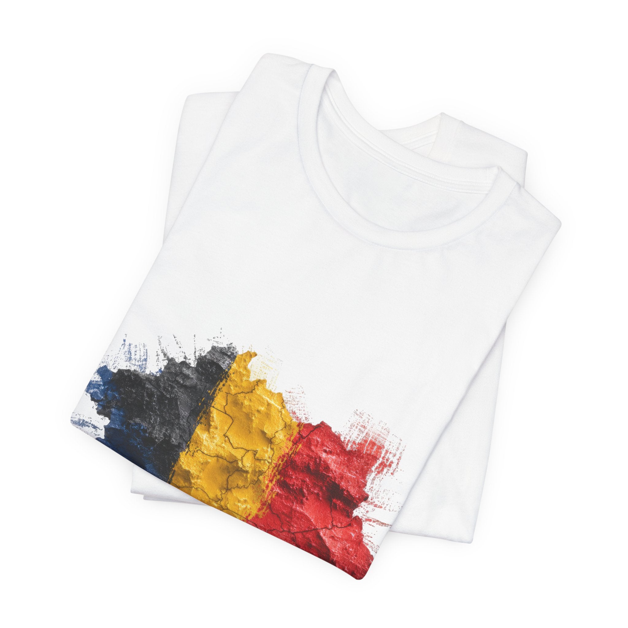 Belgium Flag Map T-Shirt — Grunge Romanian Pride Tee