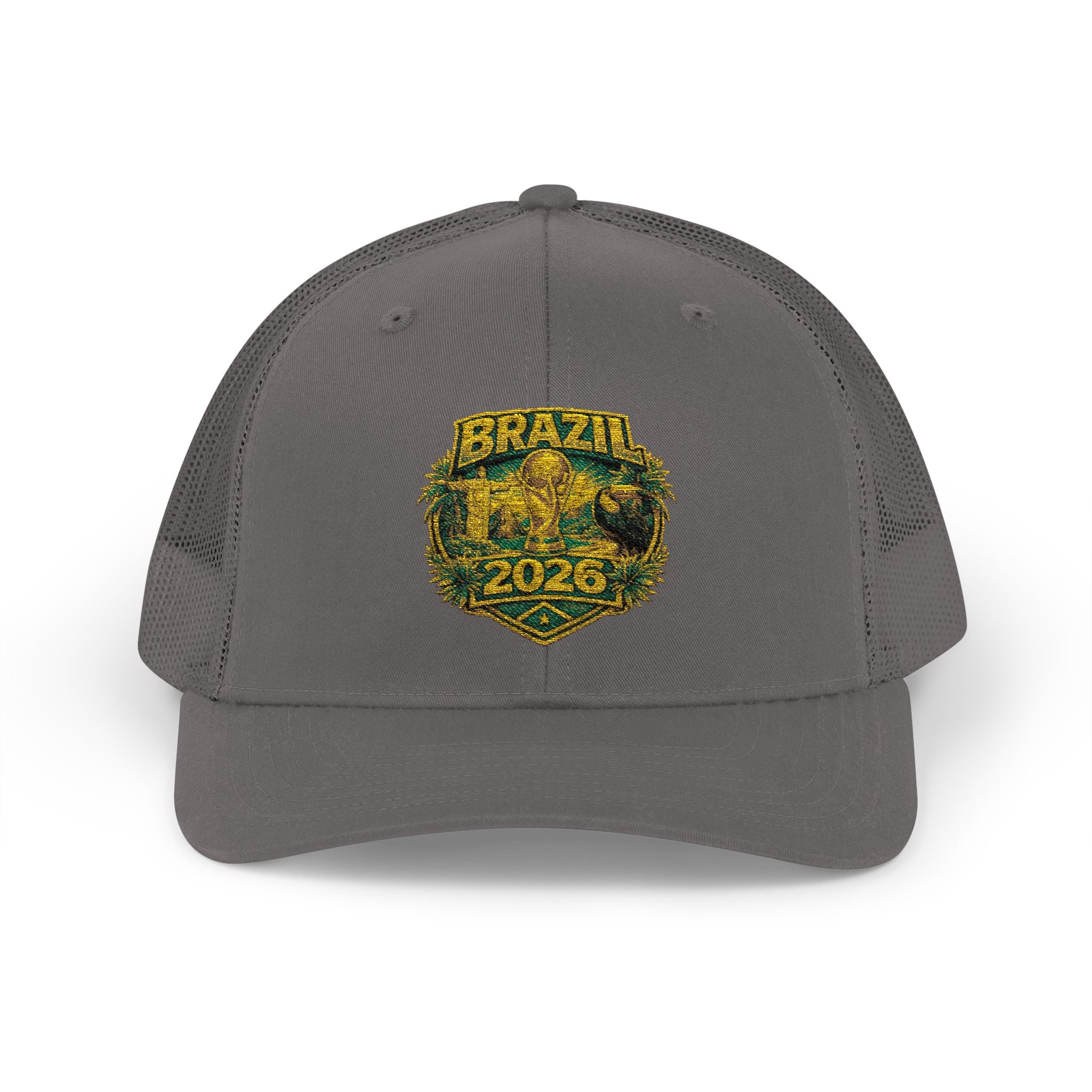 Brazil  Vintage Patch Trucker Cap — Rustic 2026 Crest Snapback