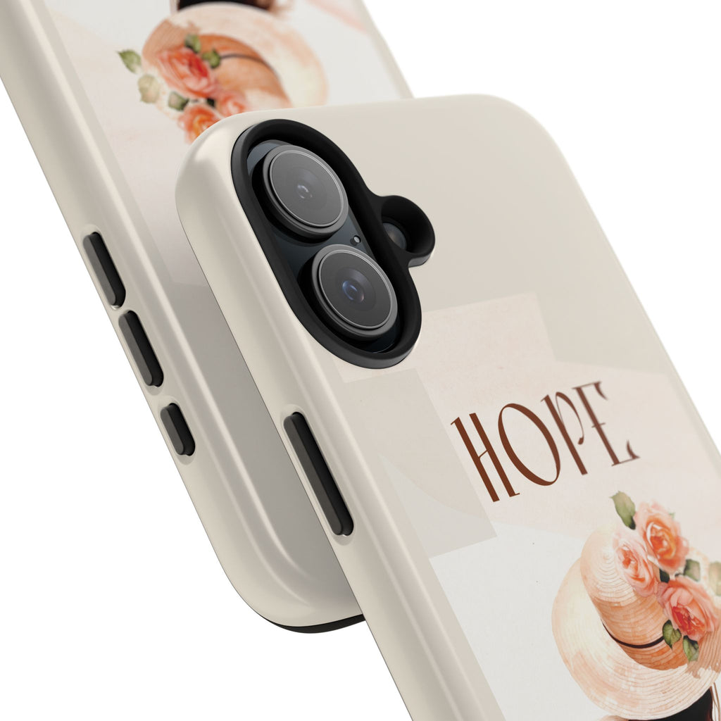 Hope Floral Tough Phone Case — Protective iPhone Case with Watercolor Girl & Flowers
