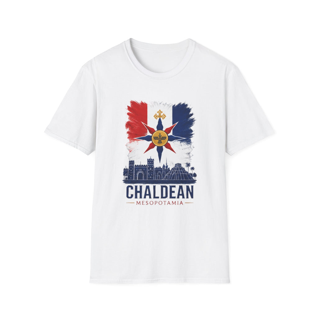 Chaldean Heritage T-Shirt — Mesopotamia Cross Flag Design
