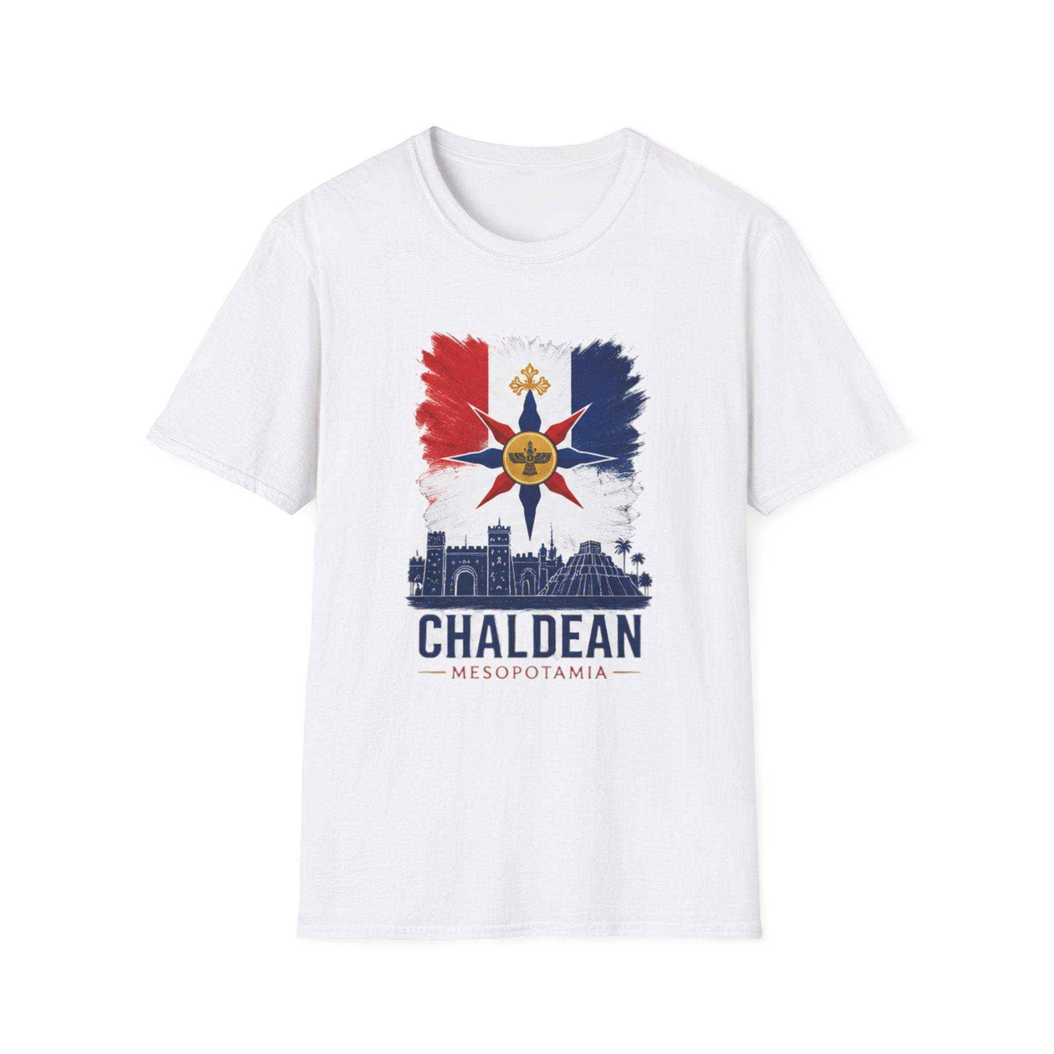 Chaldean Heritage T-Shirt — Mesopotamia Cross Flag Design