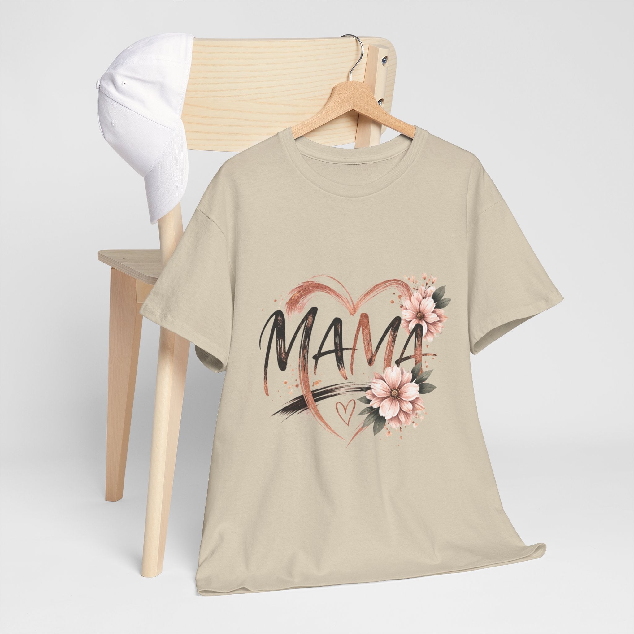 Mama Heart Floral Tee — "MAMA" Script Mother's Day Shirt