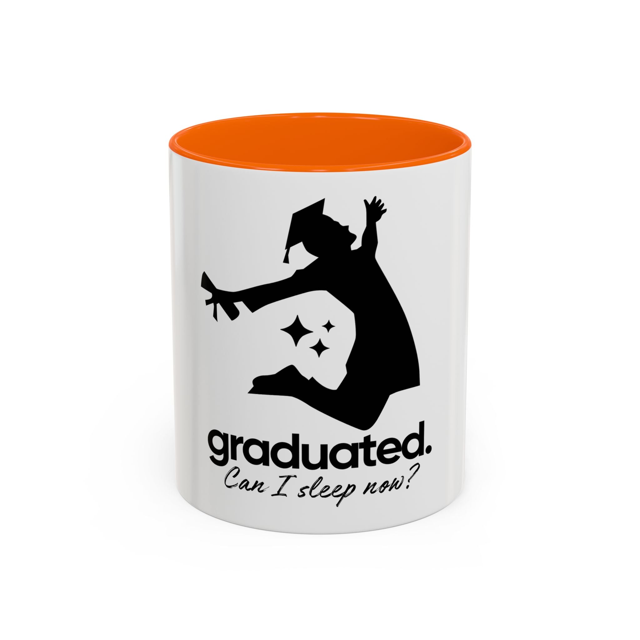Graduation Coffee Mug — "graduated. Can I sleep now?" Accent Mug
