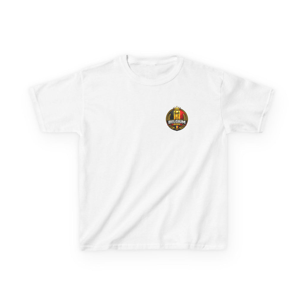 Belgium Kids T‑Shirt – Vintage Flag & Trophy Soccer Tee
