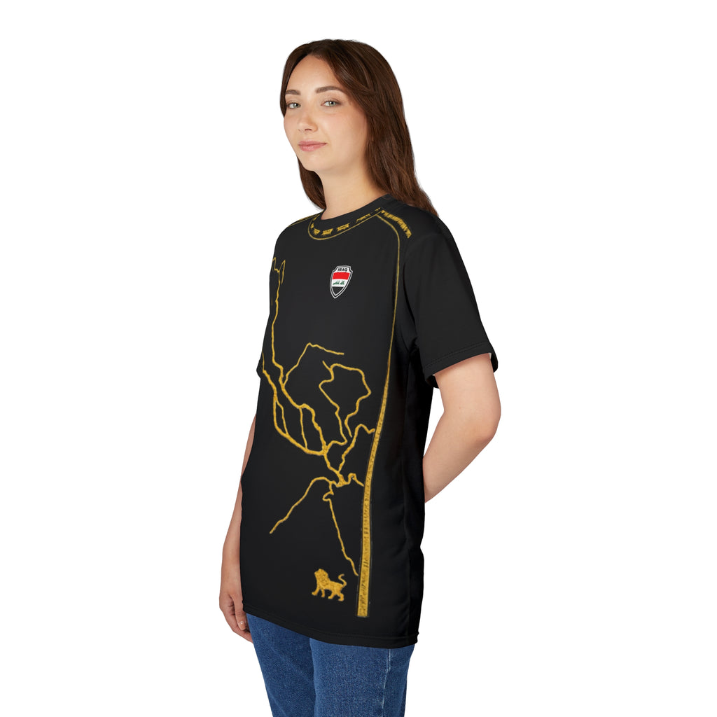 Iraq Black & Gold Lightning Graphic Tee — Bold Electric Design T-Shirt