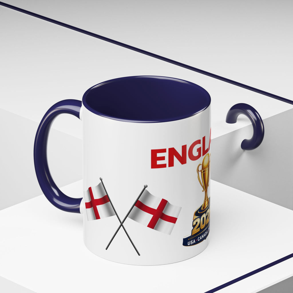 England 2026 Soccer Trophy Accent Coffee Mug — Cup Fan Gift (11/15oz)
