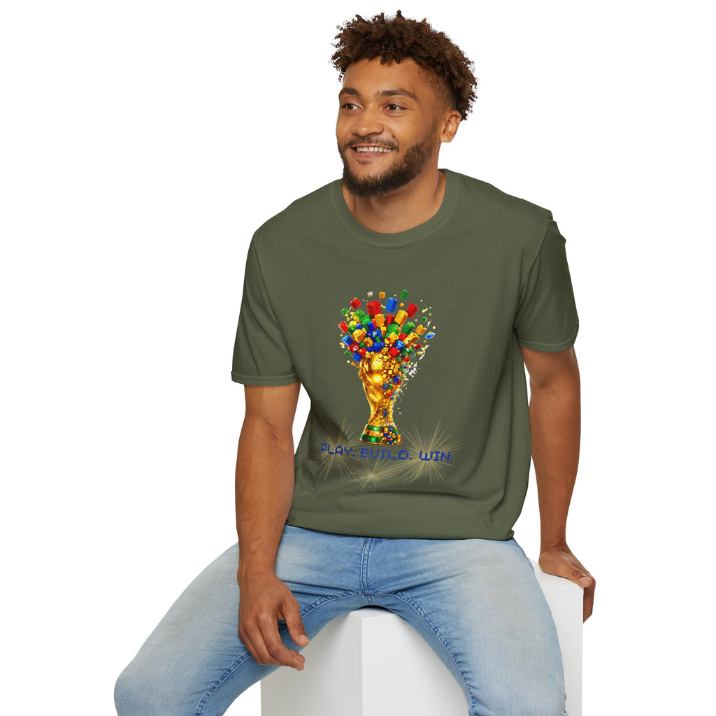 T-Shirt — Play. Build. Win. LEGO Trophy Graphic Tee