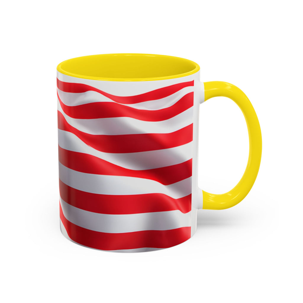 American Flag Accent Coffee Mug — Patriotic USA Stars & Stripes Ceramic Mug (11/15oz)
