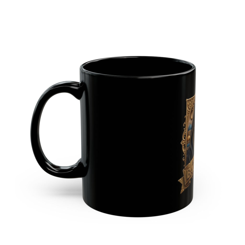 Made in Baghdad Black Mug — Middle Eastern Portrait Coffee Cup, Cultural Gift (11oz/15oz)