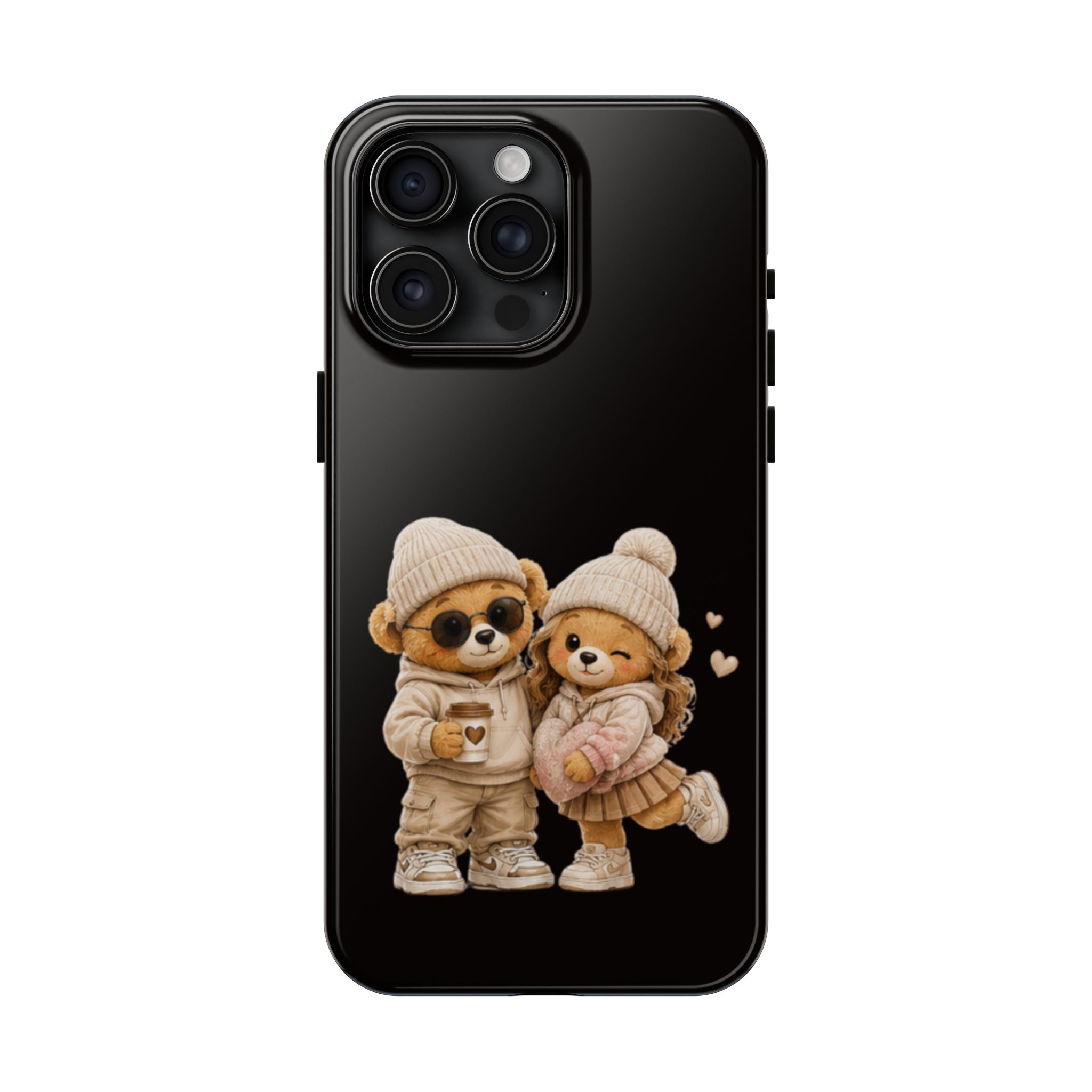 Cute Couple Bears Tough Phone Case — Cozy Winter Bear Phone Cover