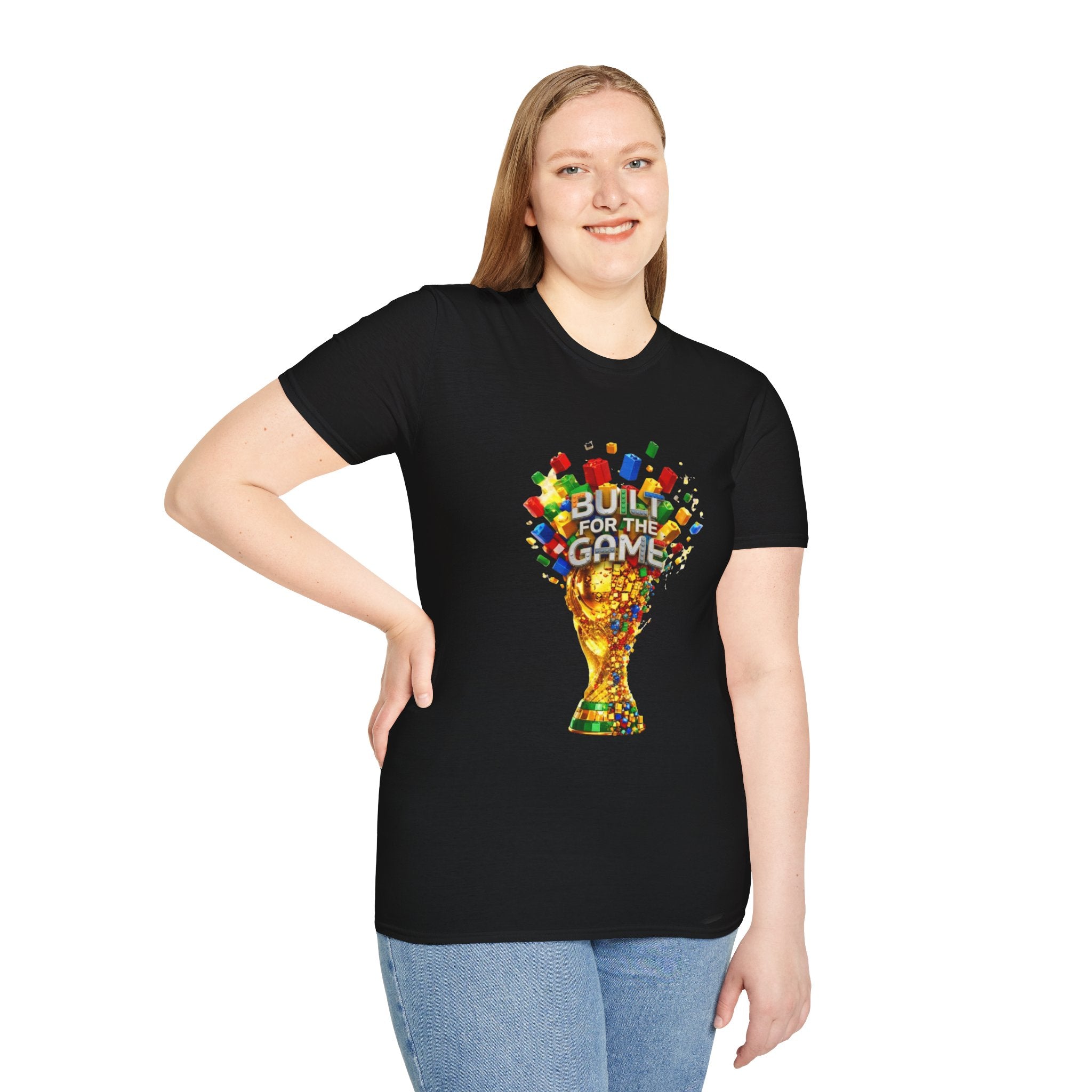 Soccer Trophy T-Shirt — "Built for the Game" Colorful World Cup Tee
