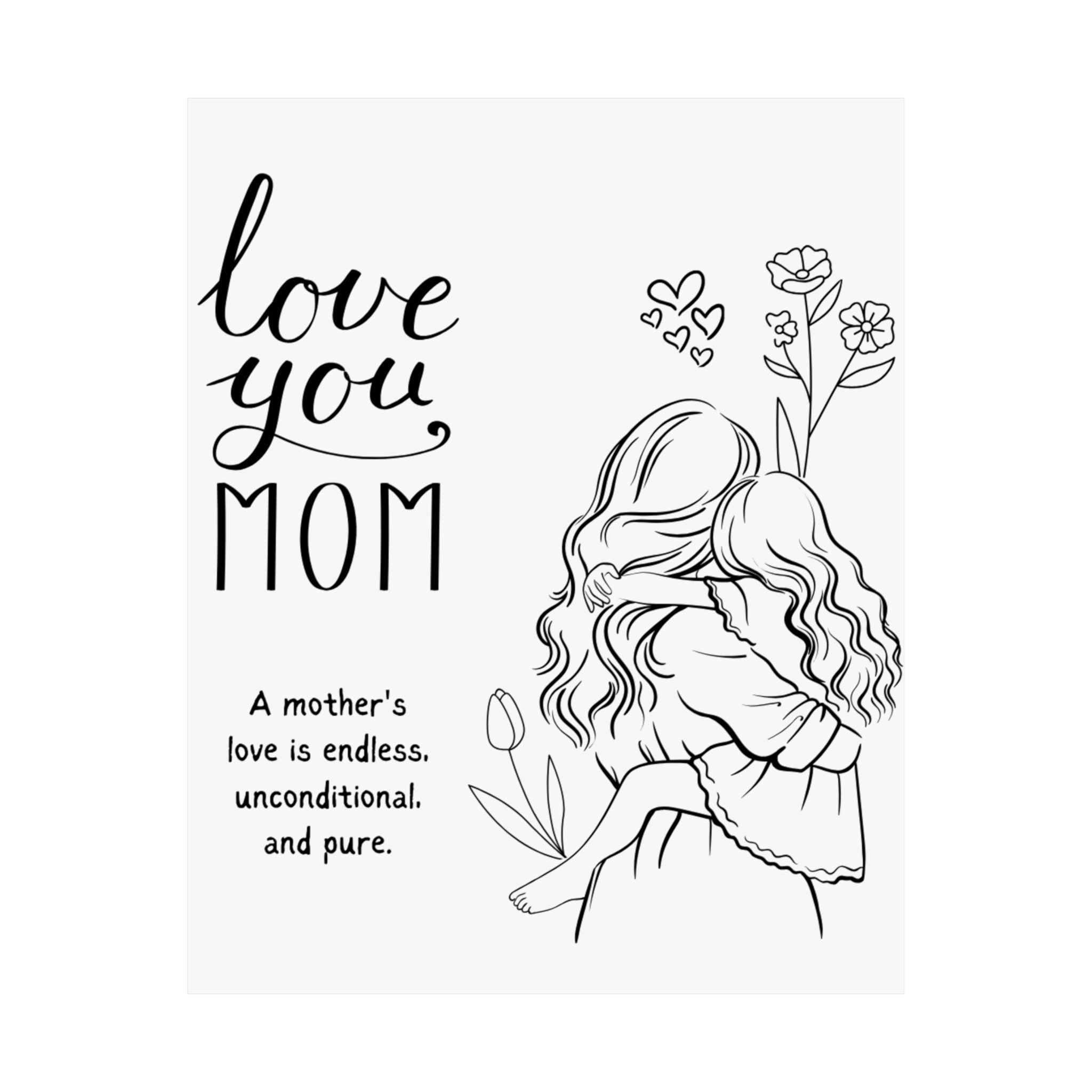I love you mom Matte Vertical Posters