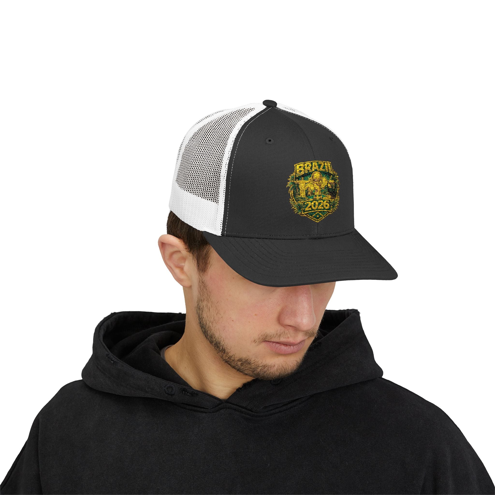 Brazil  Vintage Patch Trucker Cap — Rustic 2026 Crest Snapback